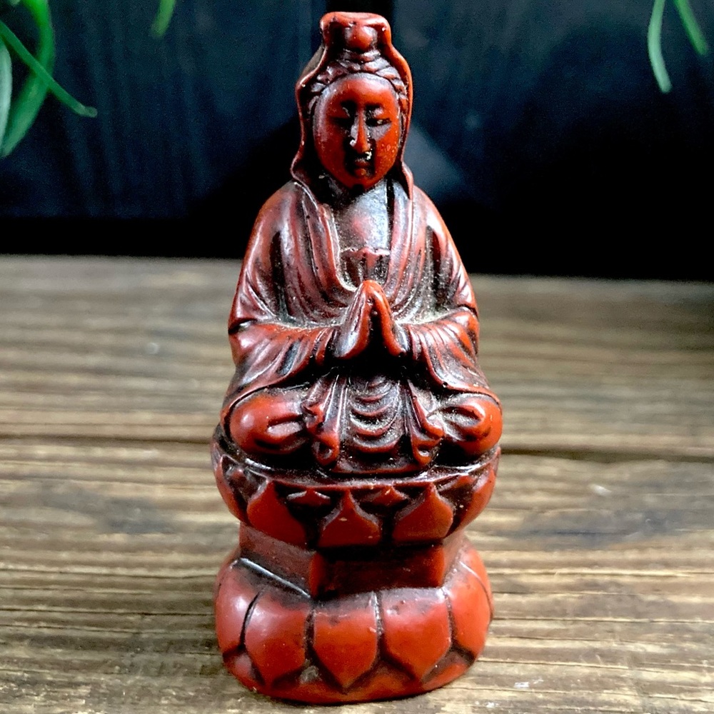 Eastern Enlightenment Meditating Buddha Shakyamuni On Lotus Throne Altar Statue - Picture 7 of 8